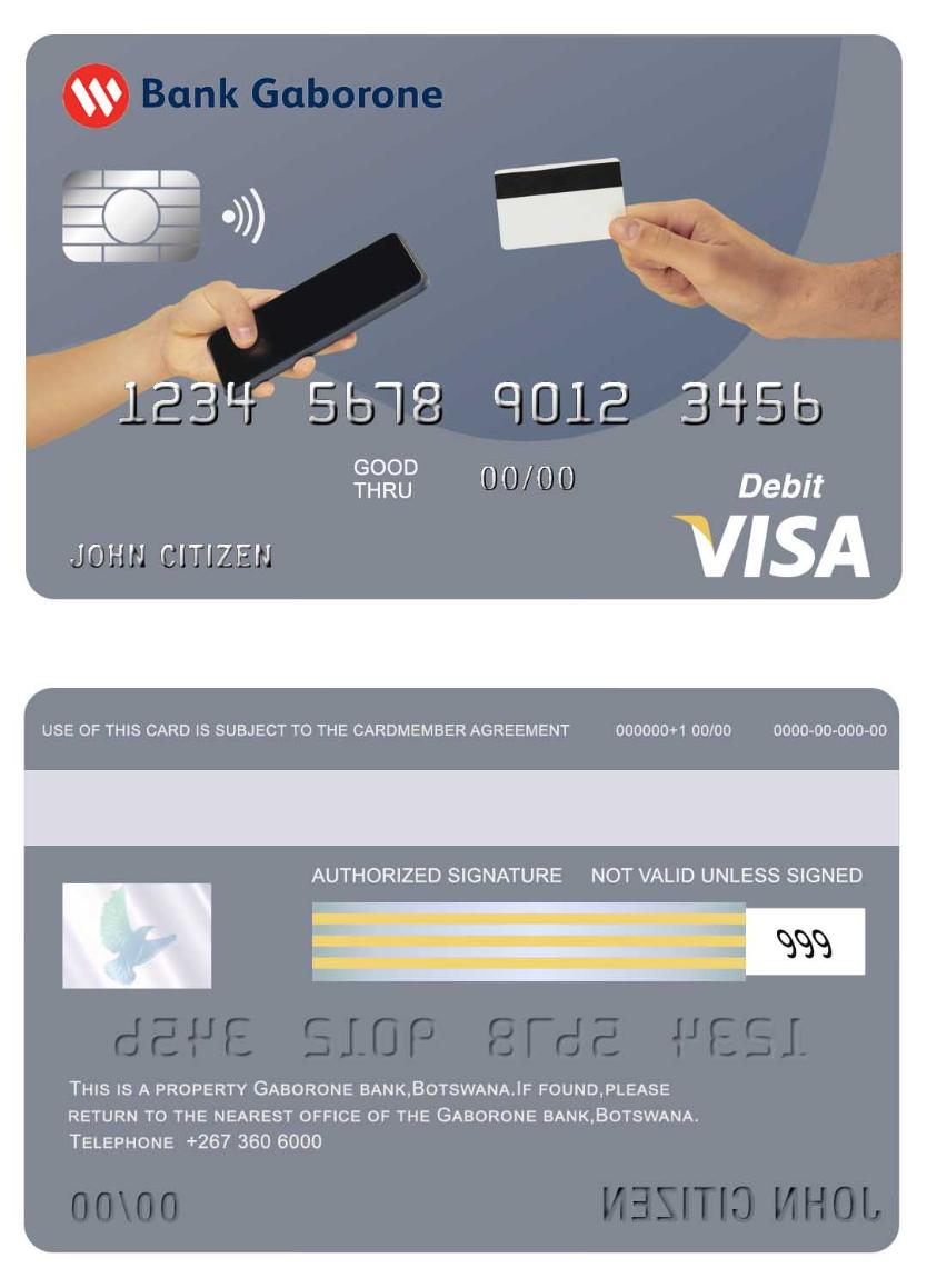 Botswana Gardobone bank visa card